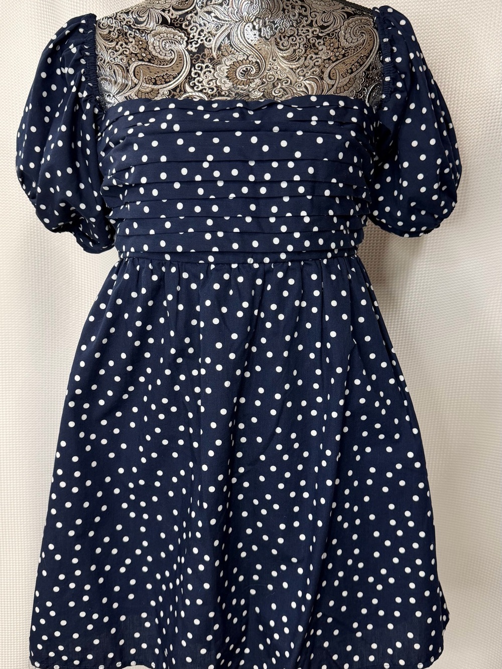 Abercrombie & Fitch Navy and White Polka Dot Mini Dress/Shorts